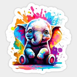 Little Elephant - Cute Baby Elephant Colourful Sticker